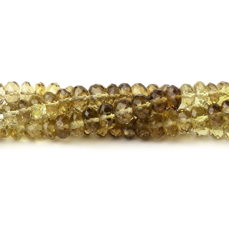 4.5-5.5mm Bi-Color Quartz Faceted Rondelle Beads 15 inch 121 pieces AA (ONLINE ORDER ONLY)