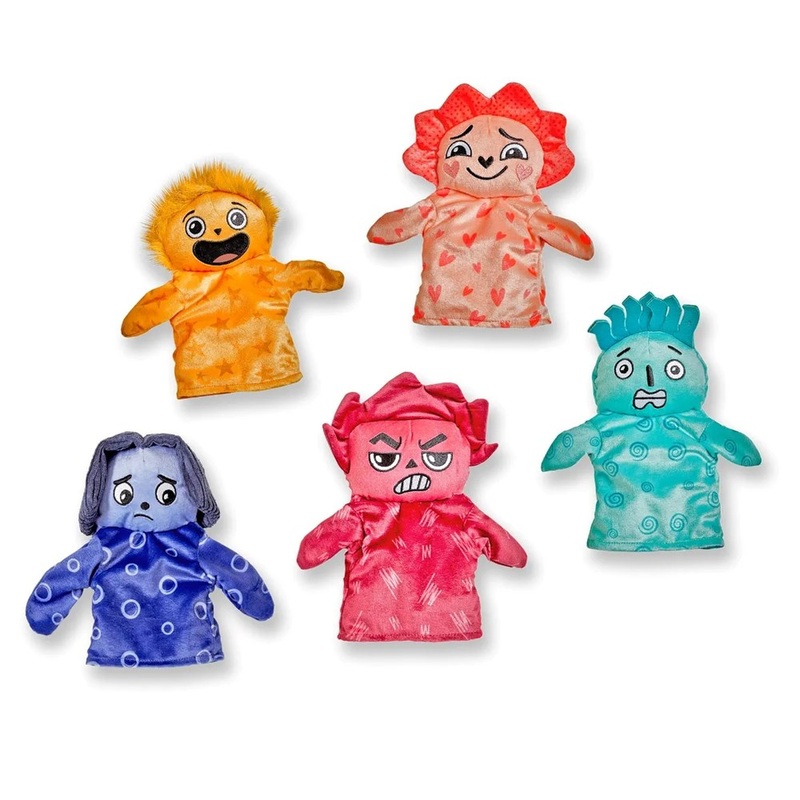 Feelings Family Hand Puppets Loved, Excited, Nervous, Lonely, and Frustrated