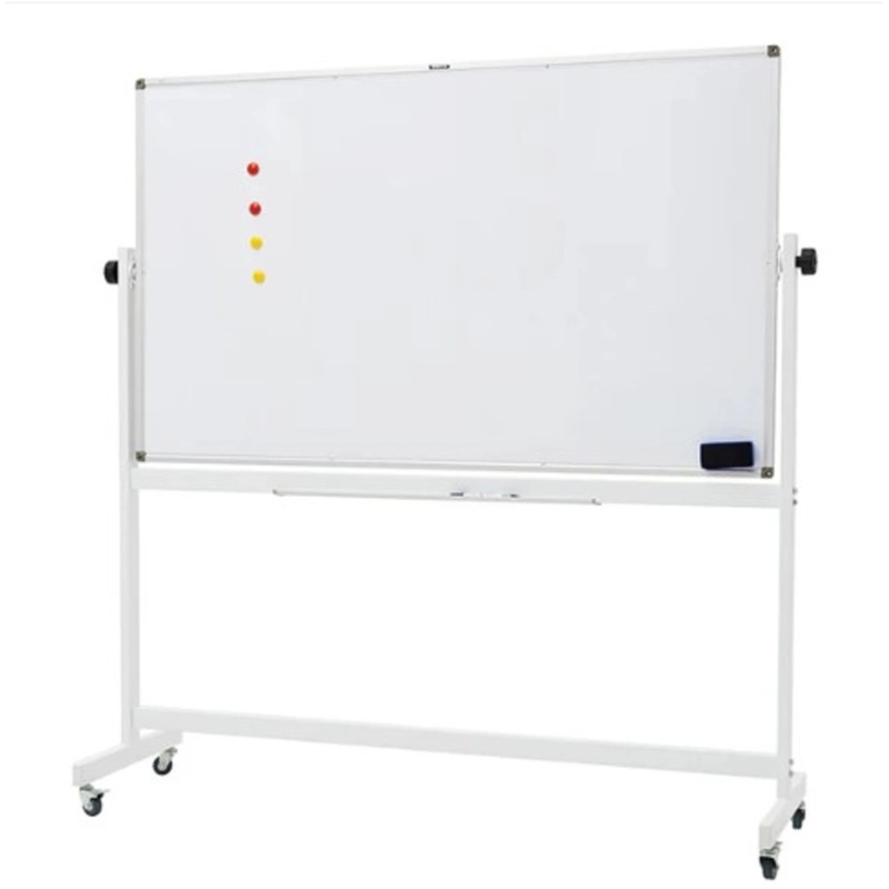 Magnetic Mobile Whiteboard and Chalk Board  100x150cm