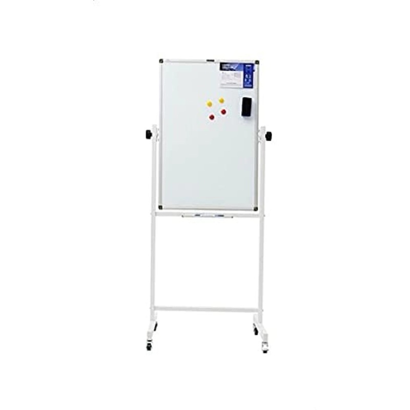 Magnetic Mobile Whiteboard and Chalk Board  60x90cm