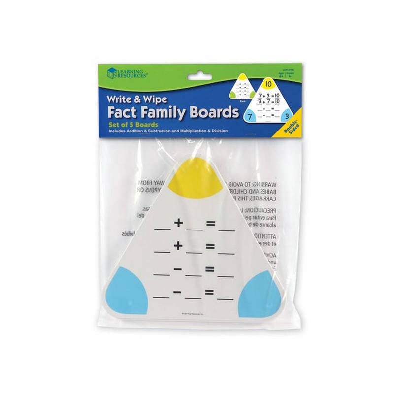 **Write & Wipe Fact Family Boards (Set of 5)