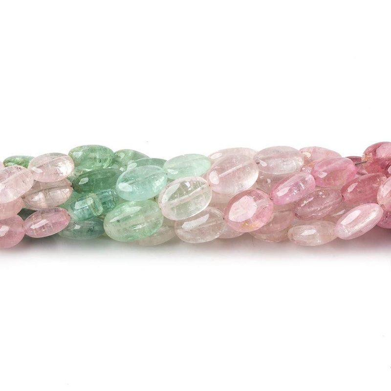 7×5-9x6mm Multi Color Afghani Tourmaline Plain Oval Nuggets 16 inch 55 pcs (ONLINE ORDER ONLY)