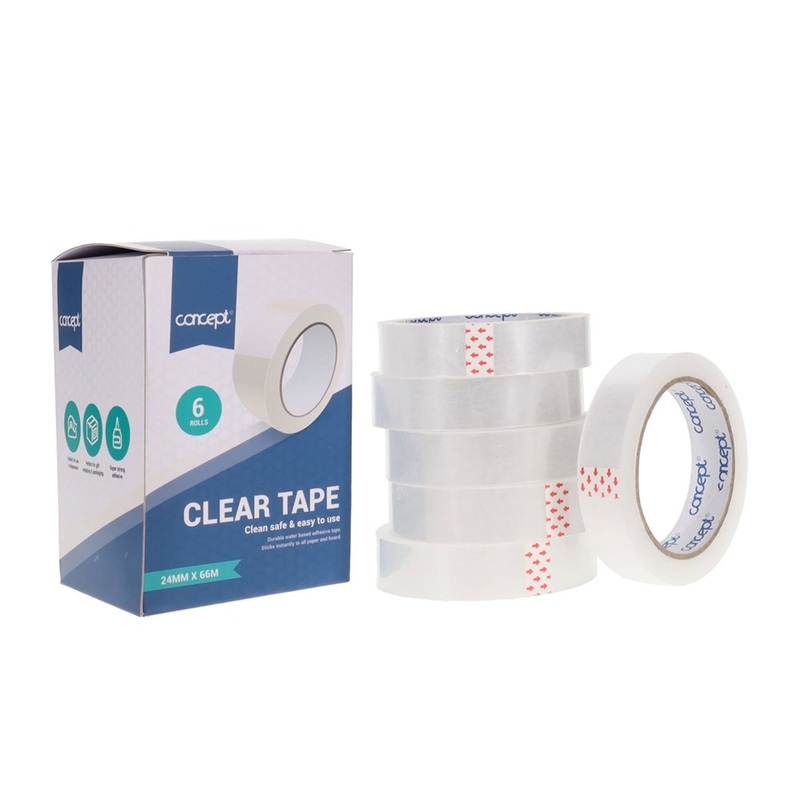 Concept Clear Tape 24mm x 66m Box of 6