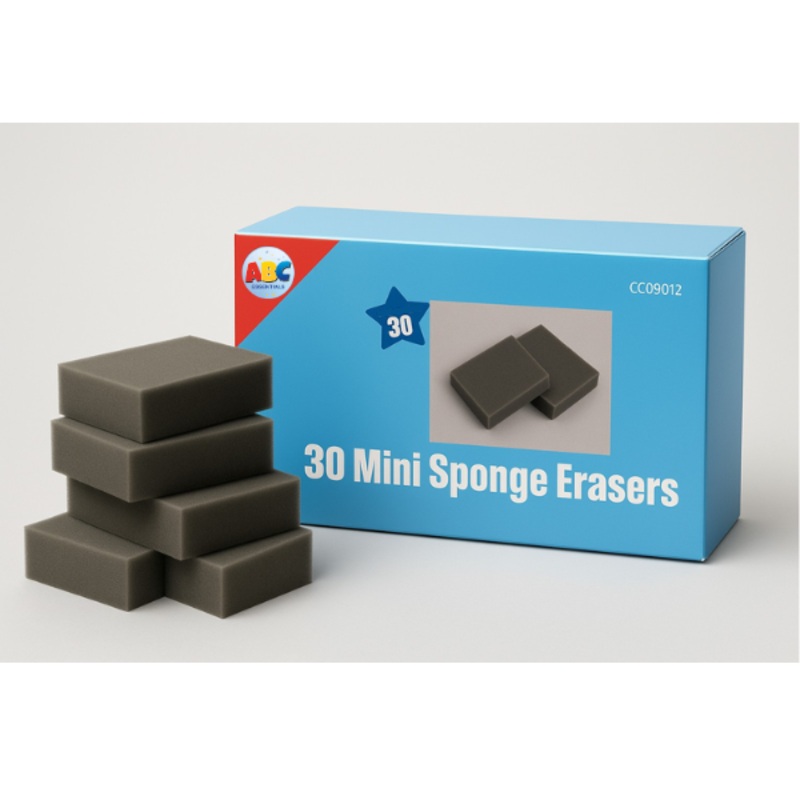 ABC Essentials Mini Sponge Erasers Class Pack of 30