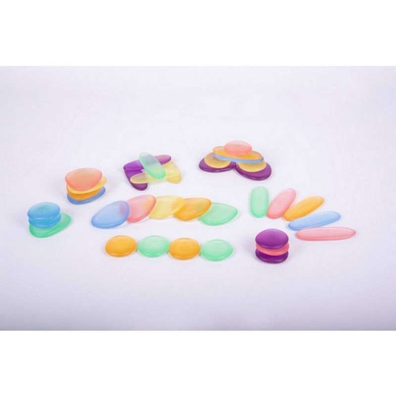Clear Junior Rainbow Pebbles  Pk36