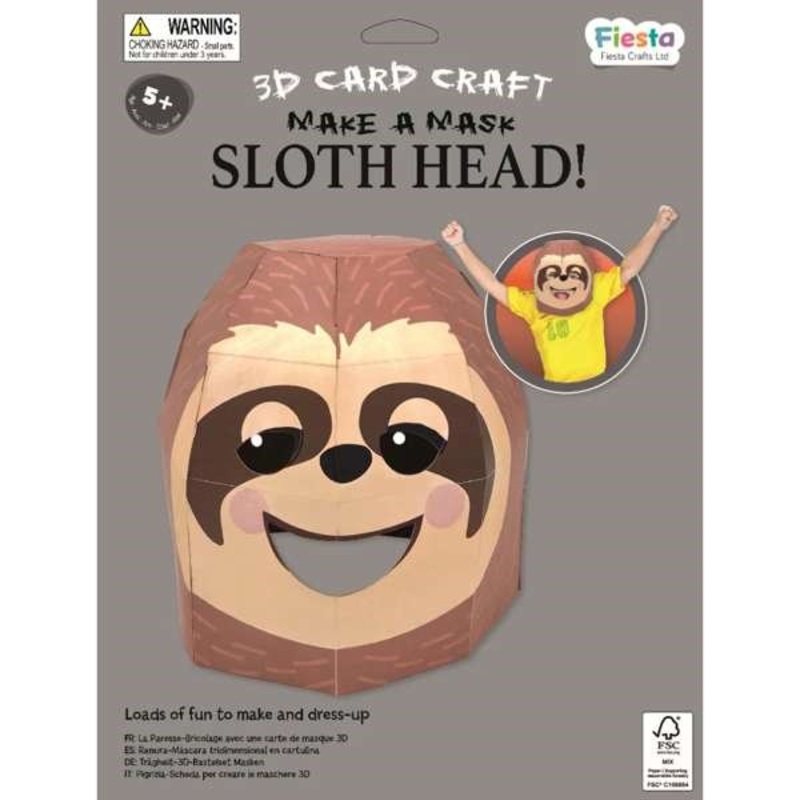 Sloth 3D Mask Card Craft Kit