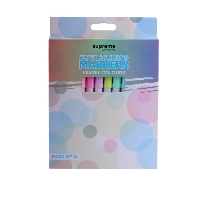 Colouring Markers  Pastel 12 Pack