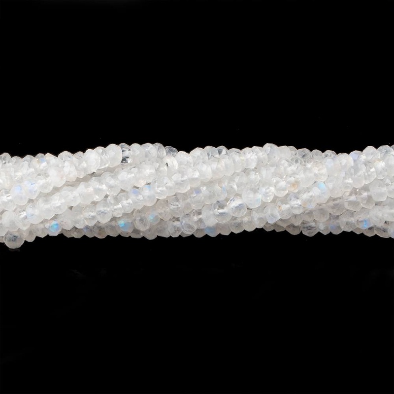 3mm Rainbow Moonstone Faceted Rondelle Beads 13.5 inches 174 pieces (ONLINE ORDER ONLY)