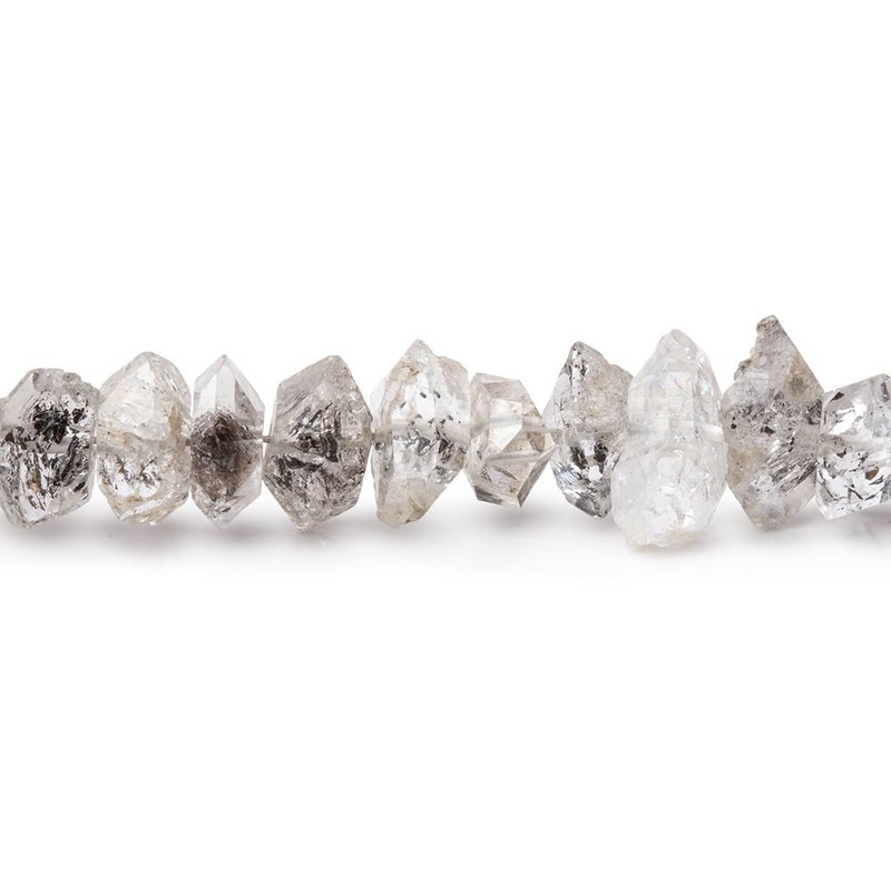 6×3-10x5mm Double Terminated Quartz Natural Crystals 7 inch 48 Beads (ONLINE ORDER ONLY)