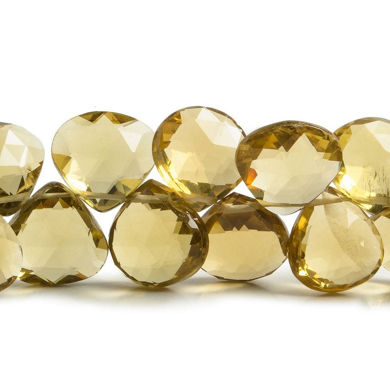 7×7-11x11mm Whiskey Quartz Faceted Heart Beads 8 inch 39 pieces (ONLINE ORDER ONLY)