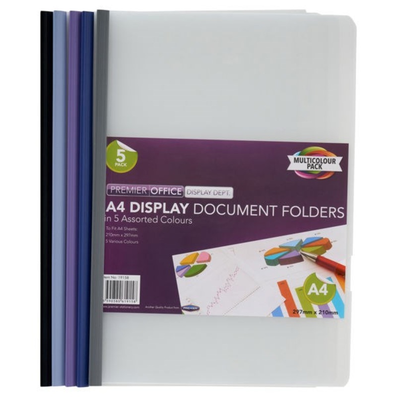 A4 Display Document Folders  Pack of 5