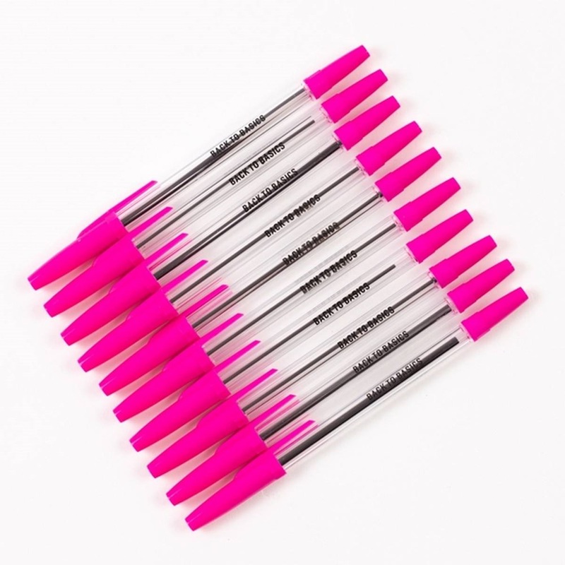 Back To Basics Ballpoint Pen  Pink  Pack of 50