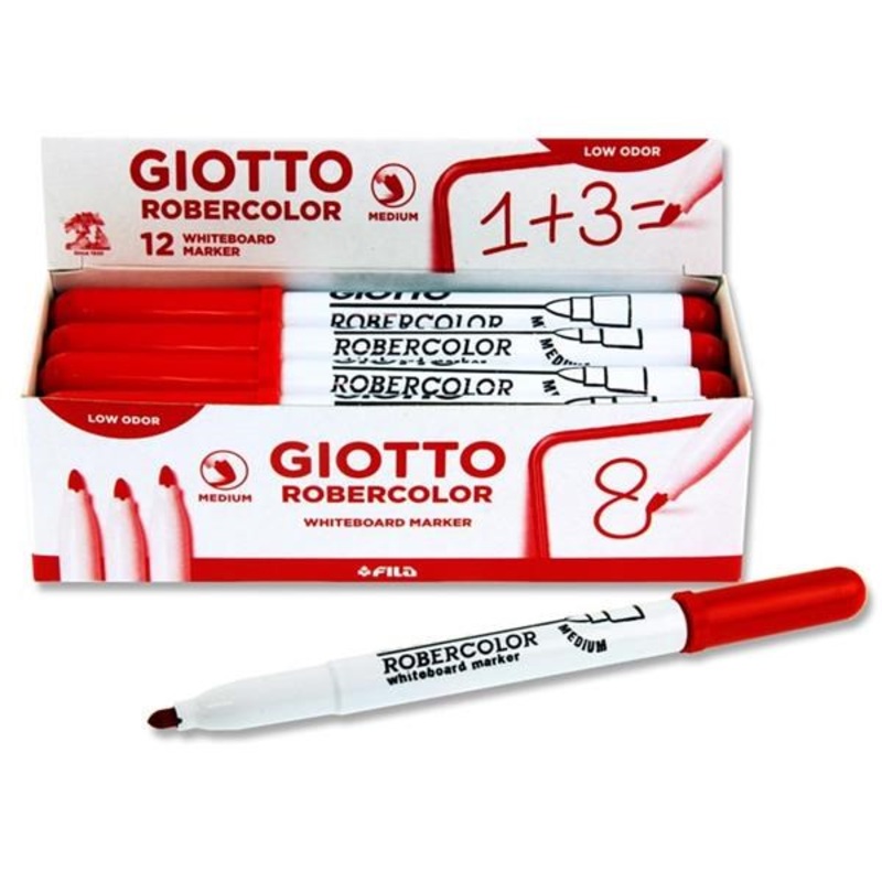 ** **Robercolor Bullet Point Whiteboard Marker  Red Pack of 12