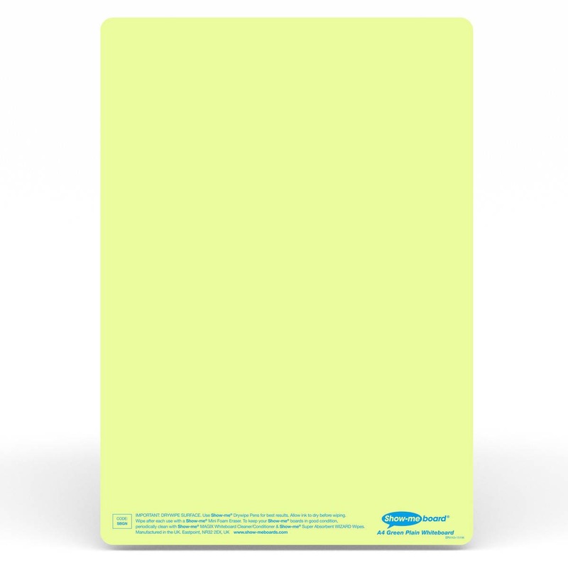 Show-Me Tinted Drywipe Board  Plain  Green Pack of 5
