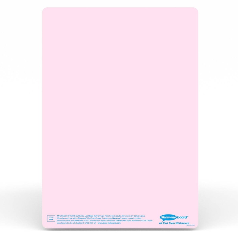 Show-Me Tinted Drywipe Board  Plain  Pink Pack of 5