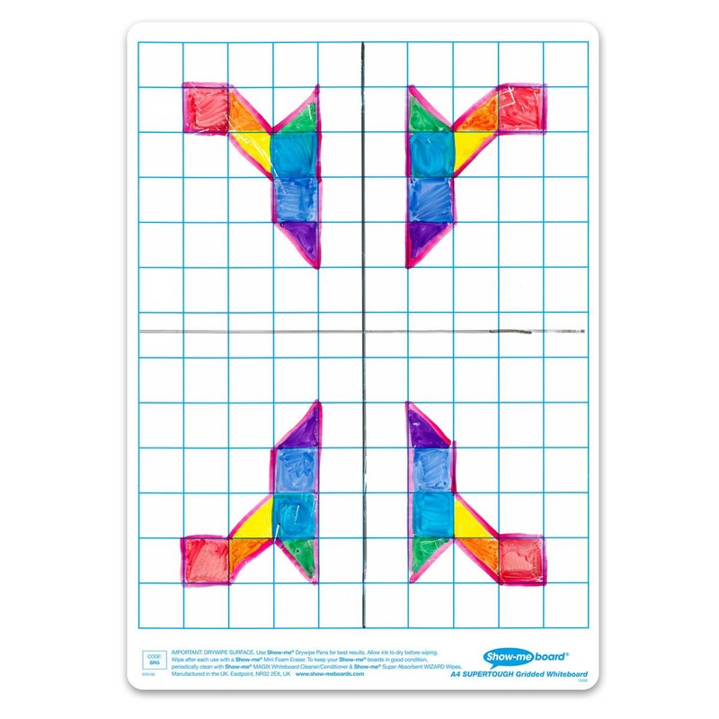 Bulk Box Drywipe Board Pack with Pens and Erasers  Gridded/Plain, SUPERTOUGH, A4  100 Sets