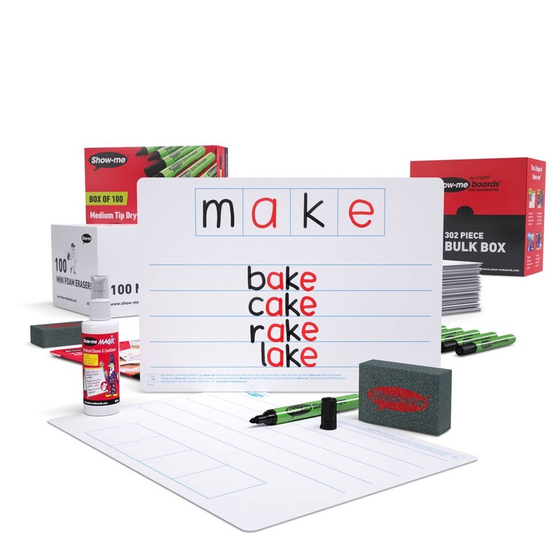 Bulk Box Drywipe Board Pack with Pens and Erasers  Phoneme Boards, A4  100 Sets