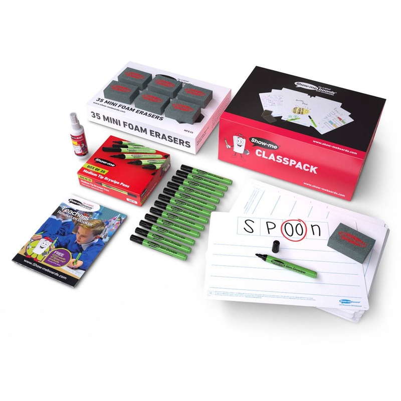 Class Pack Drywipe Boards with Pens and Erasers  Phoneme, A4  35 sets