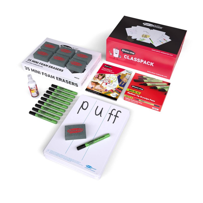 Class Pack Drywipe Boards with Pens and Erasers  Phonics Progression, A4  35 sets