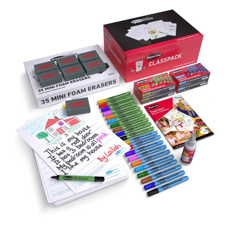 Class Pack Drywipe Boards with Pens and Erasers  Picture Story, A4  35 sets