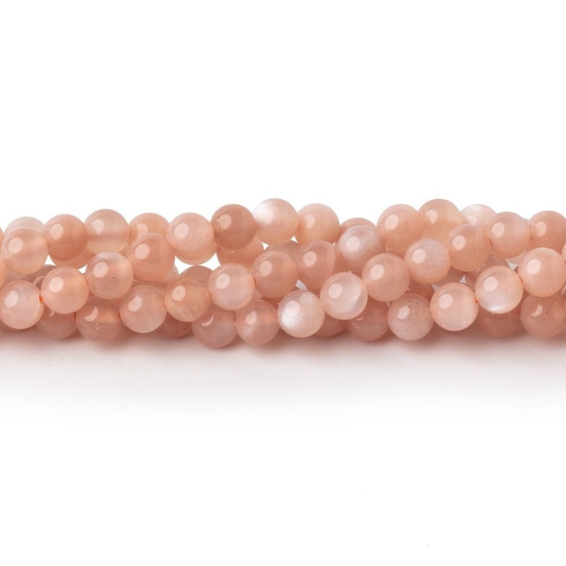 4mm Angel Skin Moonstone Plain Rounds 15.5 inch 95 beads AA (ONLINE ORDER ONLY)