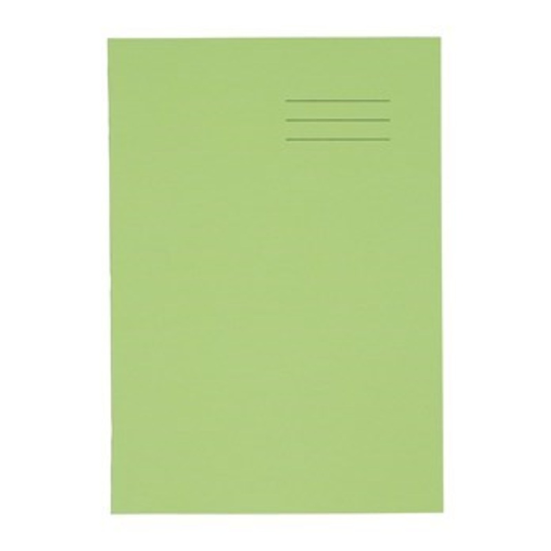 A4 Exercise Book 64 Page, 10mm Squared, Light Green  Pack of 50