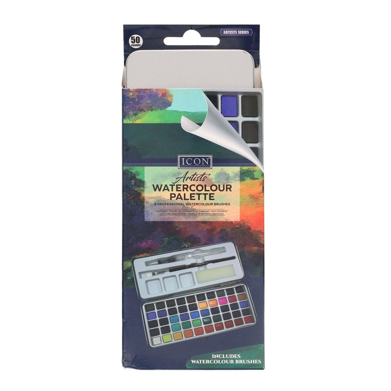 Artists Watercolour Palette and Professional Watercolour Brushes