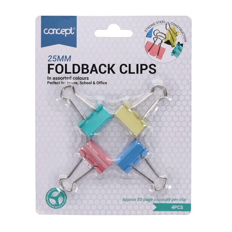 Foldback Clips 25mm Pack of 4
