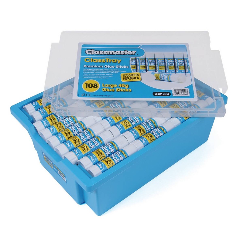 Pack 108 Classmaster Premium PVP Gluesticks 40g with Free Gratnells Tray