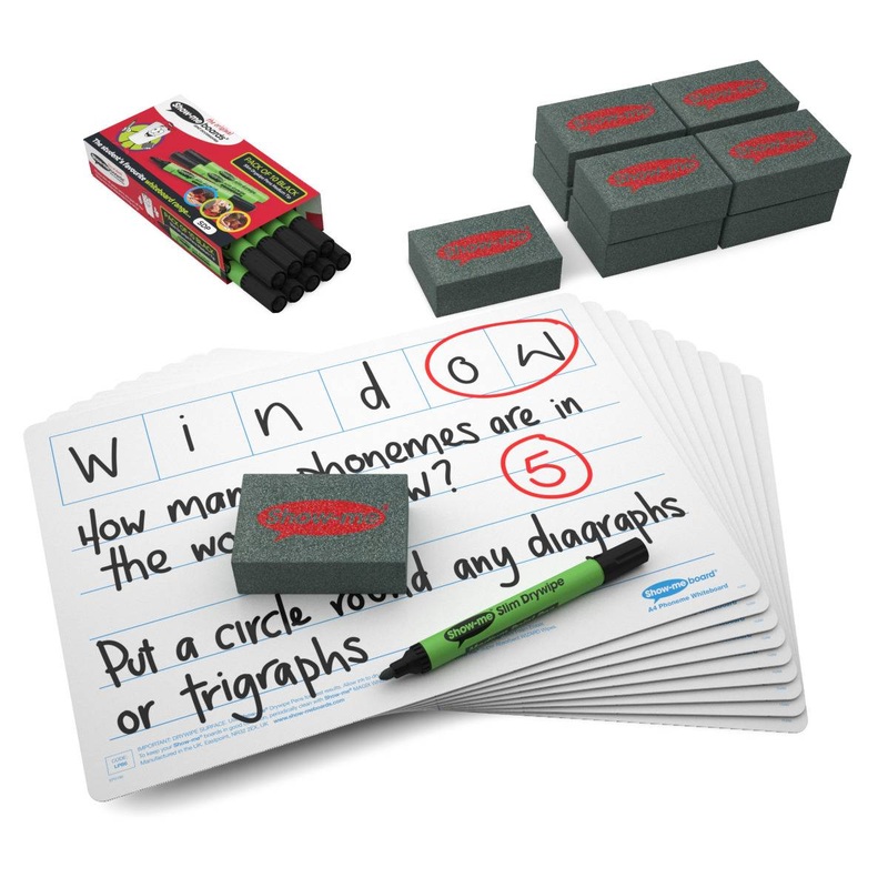 6-Frame Phoneme Drywipe Boards, Pens and Erasers
