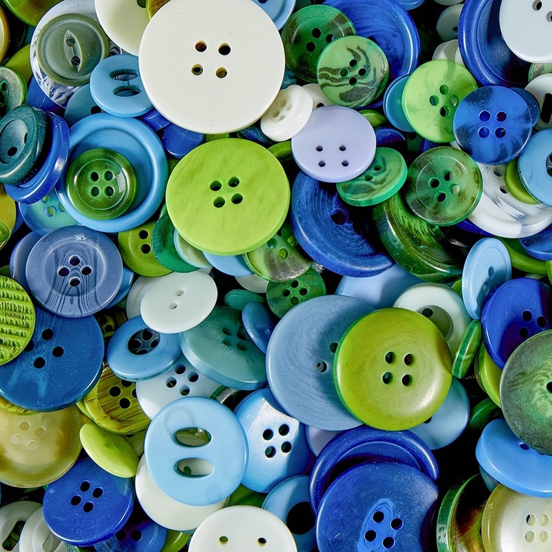 Craft Buttons 500g Cool Colours Classpack