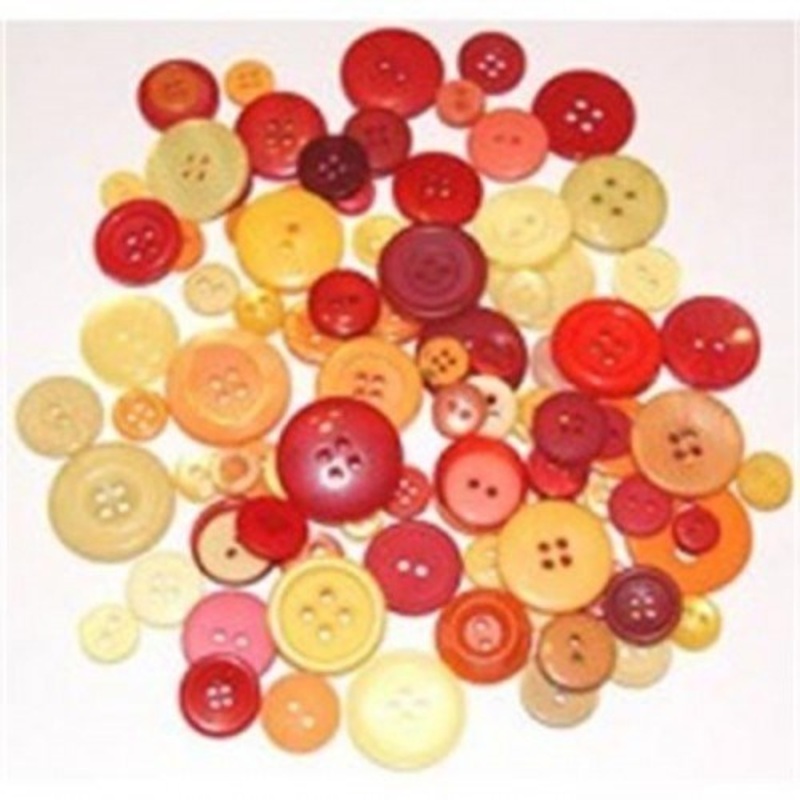 Craft Buttons 500g Warm Colours Classpack