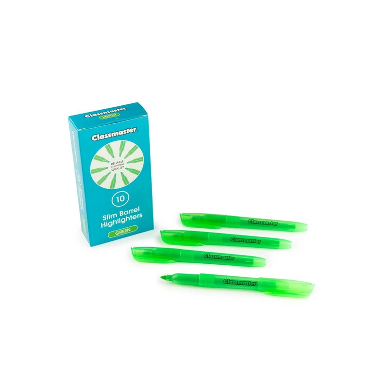 Highlighter, Slim Barrel  Green Pack of 10