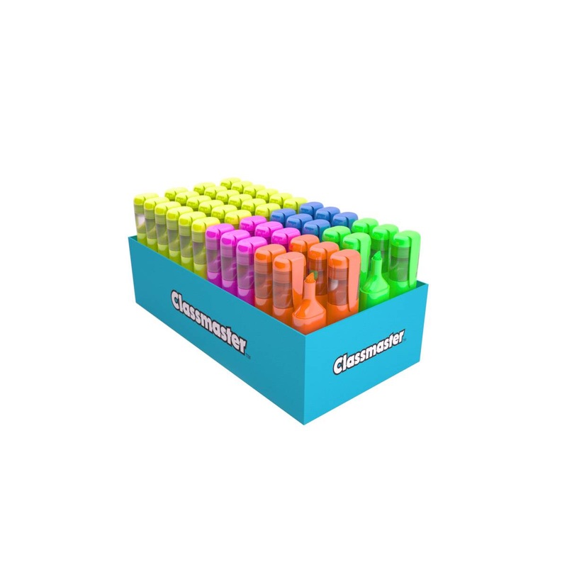 Highlighters Assorted; 24 x Yellow, 6 each of Green, Pink, Blue and Orange.