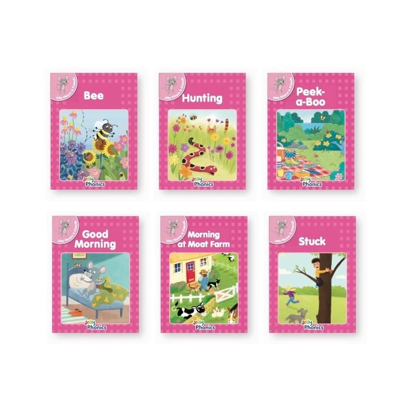 Jolly Phonics Decodable Readers Pink Level (Inky Mouse and Friends) Level 1 (Precursive letters)