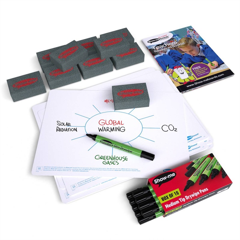 Mind Map Drywipe Boards, Pens and Erasers (10 of each)