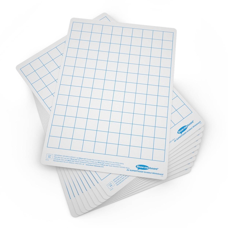A4 1500 Micron Drywipe Boards Gridded