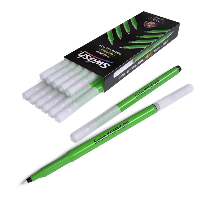 KOMFIGRIP Handwriting Pens  Black Pack of 12