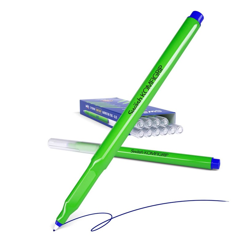 KOMFIGRIP Handwriting Pens  Blue Pack of 12