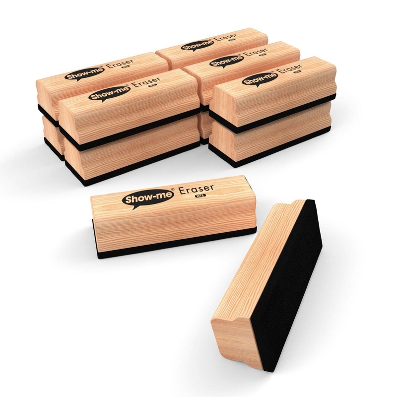 Show-Me Large Wooden Handled Erasers Pack of 12