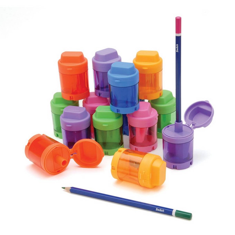 Single Hole Auto-Stop SuperSafe Pencil Sharpeners, Pack of 12