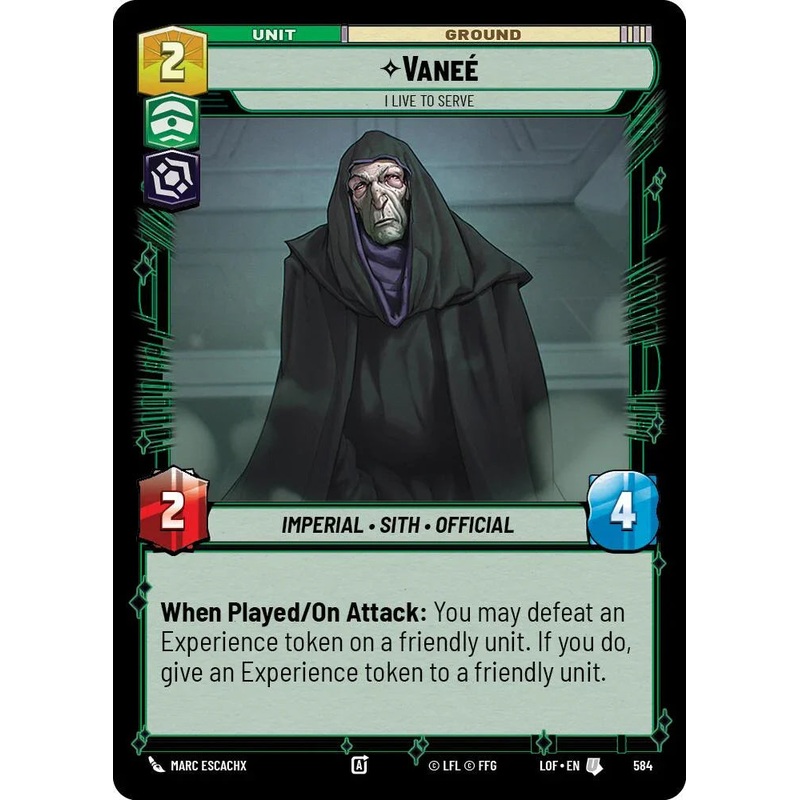 Vanee (584) – I Live to Serve (Foil) (584) [Legends of the Force] (ONLINE ORDER ONLY)