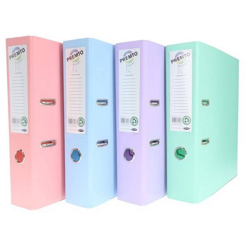 Premto A4 PP Lever Arch File  Pastel Colours