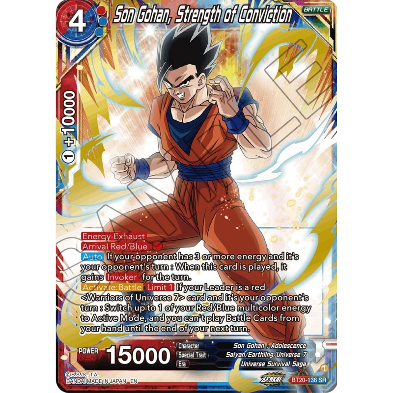 Son Gohan, Strength of Conviction (BT20-138) [Power Absorbed] (ONLINE ORDER ONLY)
