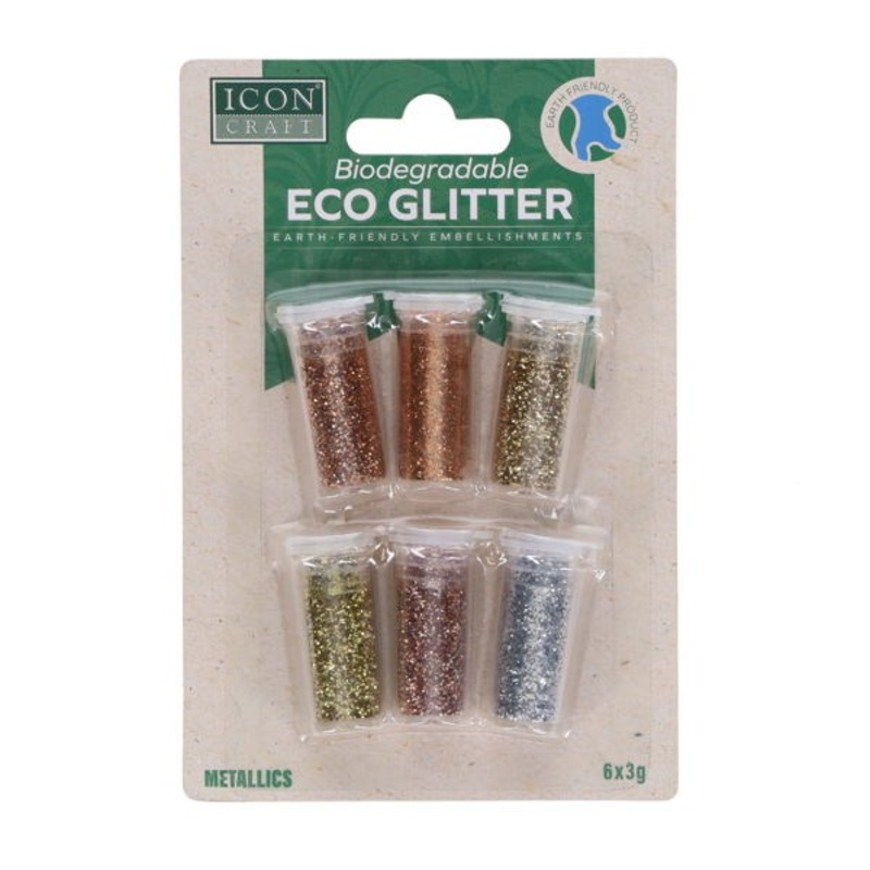 Biodegradable Glitter 3g  6 Assorted Pack