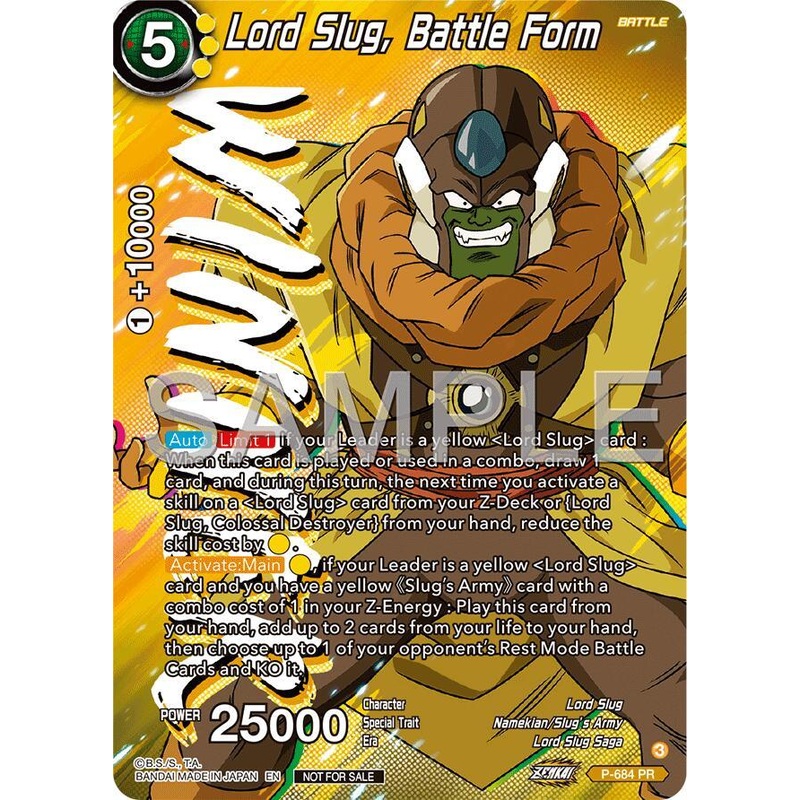 Lord Slug, Battle Form (Zenkai Series Tournament Pack Vol.12) (Winner) (P-684) [Tournament Promotion Cards] (ONLINE ORDER ONLY)