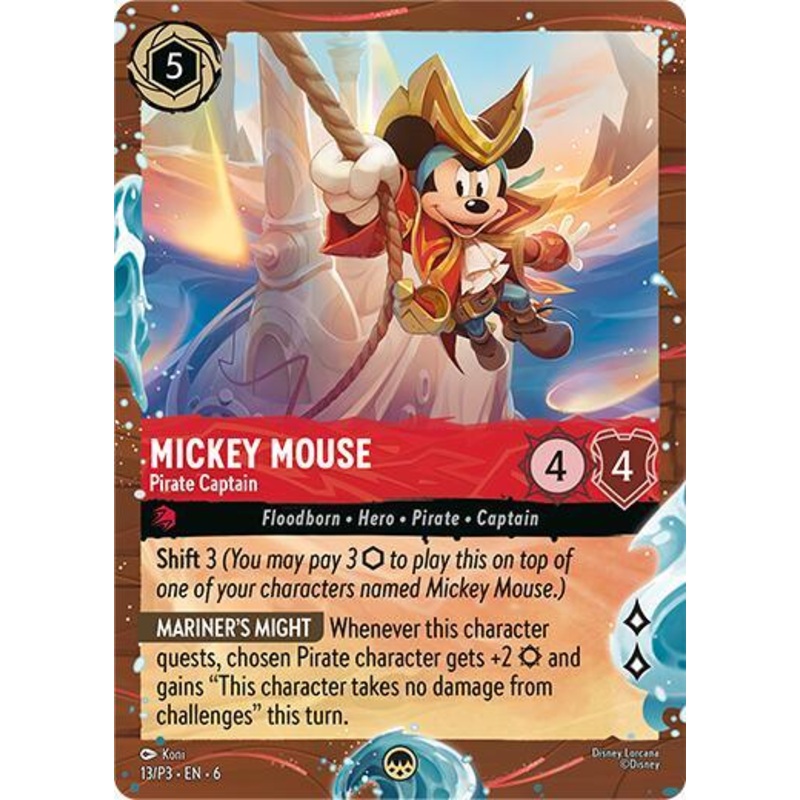 Mickey Mouse – Pirate Captain (Disney Cruise Promo) (13/P3) [Promo Cards] (ONLINE ORDER ONLY)