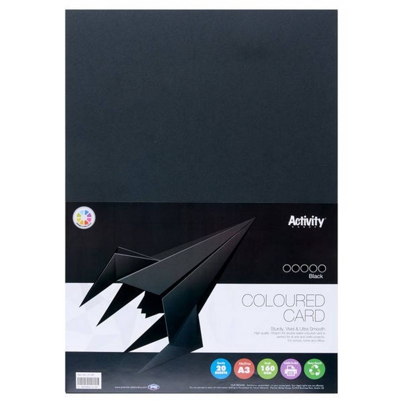 A3 160gsm Card 20 Sheets  Black