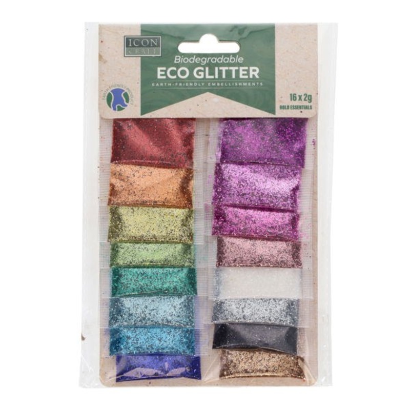 Biodegradable Glitter 2g  16 Assorted Pack