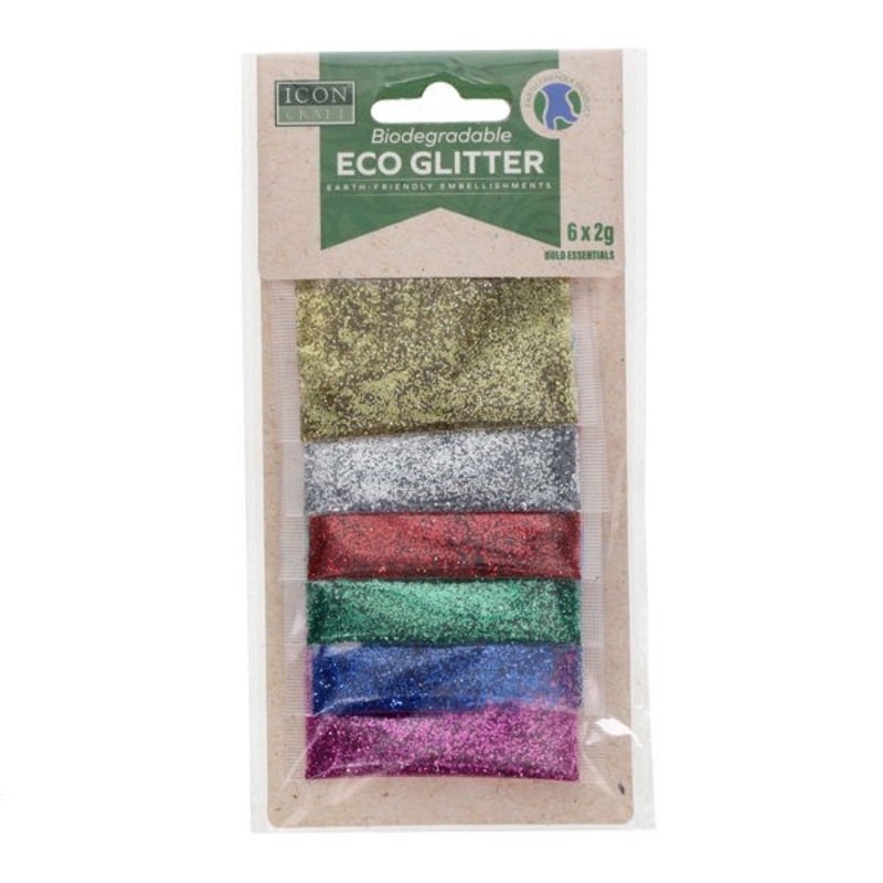 Biodegradable Glitter 2g  6 Assorted Pack